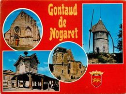 Gontaud De Nogaret * Souvenir De La Commune * Cp 4 Vues * Moulin à Vent Molen - Agen