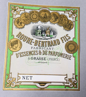 RARE Voire Unique Exemplaire ETIQUETTE Luxe Parfum Parfumerie Roure Bertrand Grasse Médailles Exposition  Pichot Editeur - Etiquetas