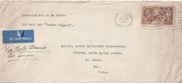 Great Britain 1939 Air Mail Cover Mailed Via North Atlantic Service - Brieven En Documenten