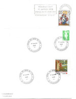 France Enveloppe  Cachet à Date  Voujeaucourt(Doubs) 1er Janvier1996-97-98-98- 99 (lot De 5) - Maschinenstempel (Sonstige)