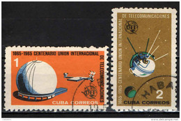 CUBA - 1965 - ORGANIZZAZIONE INTERNAZIONALE DELLE TELECOMUNICAZIONI - CENTENARIO - USATI - Oblitérés