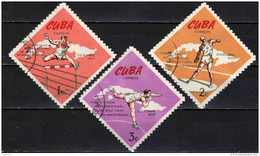 CUBA - 1965 - CAMPIONATI INTERNAZIONALI DI ATLETICA A L'AVANA - USATI - Oblitérés