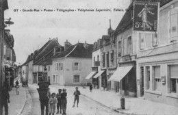 GY - Grande-Rue - Postes, Télégraphe, Téléphone Laperrière - Rue Animée - RARE - Gy