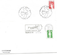 France Enveloppe  Cachet à Date  Villers Le Lac(Doubs) Festiv'art 1983-84-90 Lotde 3 - Maschinenstempel (Sonstige)