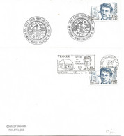 France Enveloppe  Cachet à Date  Vercel-Villedieu Le Camp(Doubs) Louis Pergaud 1982-87 Lotde 3 - Maschinenstempel (Sonstige)