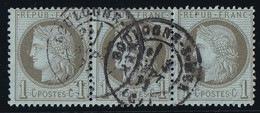 France N°50 - Bande De 3 - Oblitéré - TB - 1871-1875 Ceres