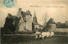 Pouzy Mésangy * L'église Et Le Vieux Château * Attelage Boeufs - Autres & Non Classés