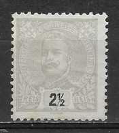 1895/96 Portugal #126 D.Carlos 2 1/2rs Mint No Gum - P1746 - Neufs