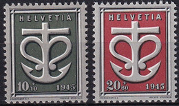 MiNr. 443 - 444 Schweiz 1945, 20. Febr. Schweizer Spende An Die Kriegsgeschädigten - Postfrisch/**/MNH - Ungebraucht