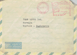 Automobile EMA Rouge Leopoldina 5/4/1976 Sur Lettre Vers Norfolk Angleterre (Lotus Team) - Cartas & Documentos