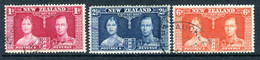 New Zealand 1937 KGVI Coronation Set Used (SG 599-601) - Usados