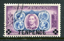 New Zealand 1944 10d Surcharge Used (SG 662) - Usati