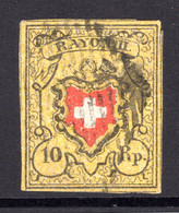 SCHWEIZ, 1850 Rayon II Gelb, Gestempelt - 1843-1852 Kantonalmarken Und Bundesmarken