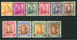 New Zealand 1947-52 King George VI Definitives Set Used (SG 680-689) - Gebraucht