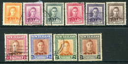 New Zealand 1947-52 King George VI Definitives Set Used (SG 680-689) - Usati