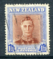 New Zealand 1947-52 King George VI Definitives - 1/3 Brown & Blue - Wmk. Sidewayst Used (SG 687) - Usados