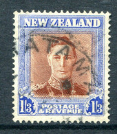 New Zealand 1947-52 King George VI Definitives - 1/3 Brown & Blue - Wmk. Sidewayst Used (SG 687) - Gebruikt