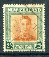 New Zealand 1947-52 King George VI Definitives - 2/- Brown & Green - Wmk. Sideways HM (SG 688) - Gebraucht