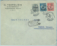 68798 - PORT SAID + ALEXANDRIE - Postal History -   COVER  To SPAIN   1915 - Autres & Non Classés