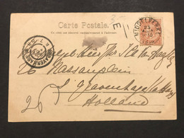 Postkaart Gefrankeerd OBP 57 - EC MIDDELKERKE > 's Gravenhage (NL) - "La Plage A Midi" - 1893-1900 Barba Corta