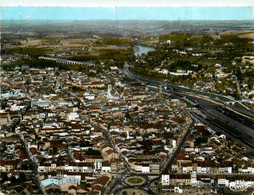 Agen * Vue Générale Sur La Ville Et Le Pont Canal Sur La Garonne * Ligne Chemin De Fer - Agen