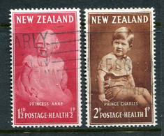 New Zealand 1952 Health - Princess Anne & Prince Charles Set Used (SG 710-711) - Gebraucht