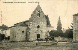 Monbran * 1909 * Place Et église Du Village * Attelage Calèche Boeufs - Autres & Non Classés