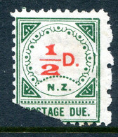 New Zealand 1899-1900 Postage Dues - 14 Ornaments & Large D - ½d Carmine & Green HM (SG D1) - Trimmed - Postage Due