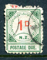 New Zealand 1899-1900 Postage Dues - 13 Ornaments & Large D - 1d Carmine & Green Used (SG D10) - Portomarken