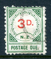 New Zealand 1899-1900 Postage Dues - 13 Ornaments & Large D - 3d Carmine & Green Used (SG D12) - Portomarken