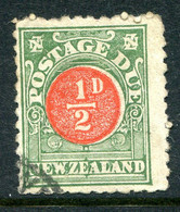 New Zealand 1902 Postage Dues - No Wmk. - P.11 - ½d Red & Deep Green Used (SG D17) - Postage Due