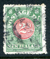 New Zealand 1919-20 Postage Dues - Cowan Paper - P.14 - 2d Carmine & Green Used (SG D22) - Segnatasse