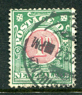 New Zealand 1919-20 Postage Dues - De La Rue Paper - P.14 X 15 - 1d Carmine & Green Used (SG D24) - Portomarken