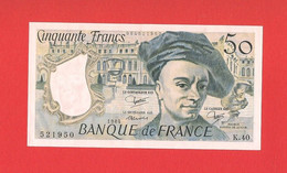 50 Francs Quentin De La Tour - K.40 N° 521950 - 1984 - Léger Pli. Pas De Trous D'épingle, Ni Déchirure. Presque Neuf - 50 F 1976-1992 ''quentin De La Tour''