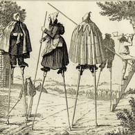 Habitants Des Landes Costume Traditionnel Echasses Bûcheron - Gravure Originale XIXe - Estampes & Gravures