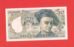 50 Francs Quentin De La Tour - K.40 N° 521952 - 1984 - Léger Pli. Pas De Trous D'épingle, Ni Déchirure. Presque Neuf - 50 F 1976-1992 ''Quentin De La Tour''