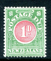 New Zealand 1925-35 Postage Dues - Cowan Paper - P.14 - 1d Carmine & Green HM (SG D34) - Segnatasse