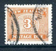 New Zealand 1939-49 Postage Dues - Multiple Wmk. Sideways Inverted - 3d Orange-brown Used (SG D47a) - Timbres-taxe