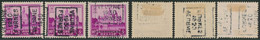 Antituberculeux (chateaux) - N°308 Préo "Veurne 1930 Furnes" Position A, B Et D Incomplet (n°5996) - Roller Precancels 1930-..