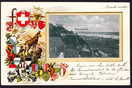 1901 Mit Bahnpost Gelaufene Prägekarte Aus Neuveville Nach Locle. - La Neuveville