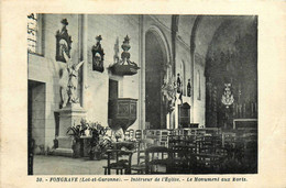 Fongrave * Intérieur De L'église Du Village , Le Monument Aux Morts - Autres & Non Classés