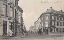 CPA BRAINE LE COMTE- RAILWAY STATION STREET, HORSE CARRIAGE, PEOPLE - Braine-le-Comte