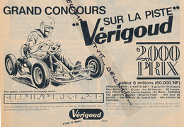 Ancienne Publicité (1962) : Grand Concours Sur La Piste VERIGOUD (Soda), C'est Si Bon, 2000 Prix, Karting - Publicités
