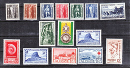 Algérie 288/302  1952 Neuf Avec Trace De Charnière* TB Mh Con Charnela Cote 43.5 - Annate Complete