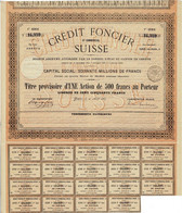 - Titre De 1867 - Crédit Foncier Et Commercial Suisse - Action 1ère Série - VF - - Bank & Insurance