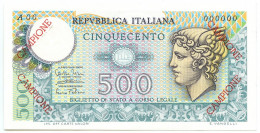 500 LIRE CAMPIONE BIGLIETTO DI STATO TESTA ALATA DI MERCURIO 14/02/1974 FDS-/FDS - Andere & Zonder Classificatie