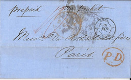 1854 - LAC Ecosse Glasgow - Prepaid Entrée Angl 2 Calais 26/11/1854  >>>> Rothschild Paris - Voir (3 Scans). - ...-1840 Voorlopers