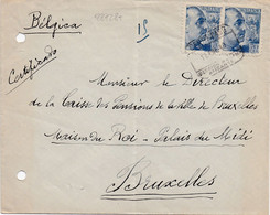 28728# FRANCO LETTRE CONSULAT DE BELGIQUE ALICANTE CENSURE BARCELONE CENSURA MILITAR BARCELONA 1940 BRUXELLES - Marques De Censures Nationalistes