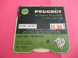 Disque De Contrôle De Stationnement Ancien/PEUGEOT/Basse-Seine Automobiles Les MUREAUX /Vers 1960     AC178 - Cars