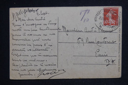FRANCE - Oblitération Ambulant Allemande Sur Semeuse Sur Carte Postale De Strasbourg En 1919 Pour Paris - L 124106 - 1877-1920: Semi Modern Period